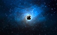 Logo de Apple en una nebulosa cósmica