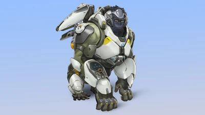 Winston dans un costume de combat avancé - Design de personnage d'Overwatch 2