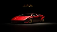 lamborghini countach, esthétique sombre, voitures classiques, 5k, arrière plan sombre