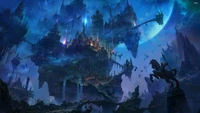 fantasy, illustration, darkness, mountain, biome wallpaper