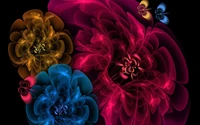 Buquê floral fractal psicodélico em cores vibrantes