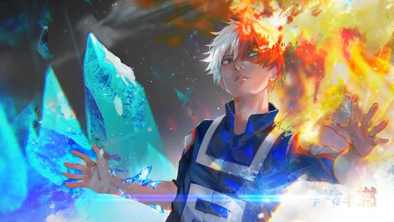 Крупный план человека, держащего кристалл в руке (shoto todoroki, my hero academia, мха, mha, 僕のヒーローアカデミア)