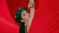 Imagerie frappante de l'album solo de Jisoo dans des esthétiques rouges audacieuses