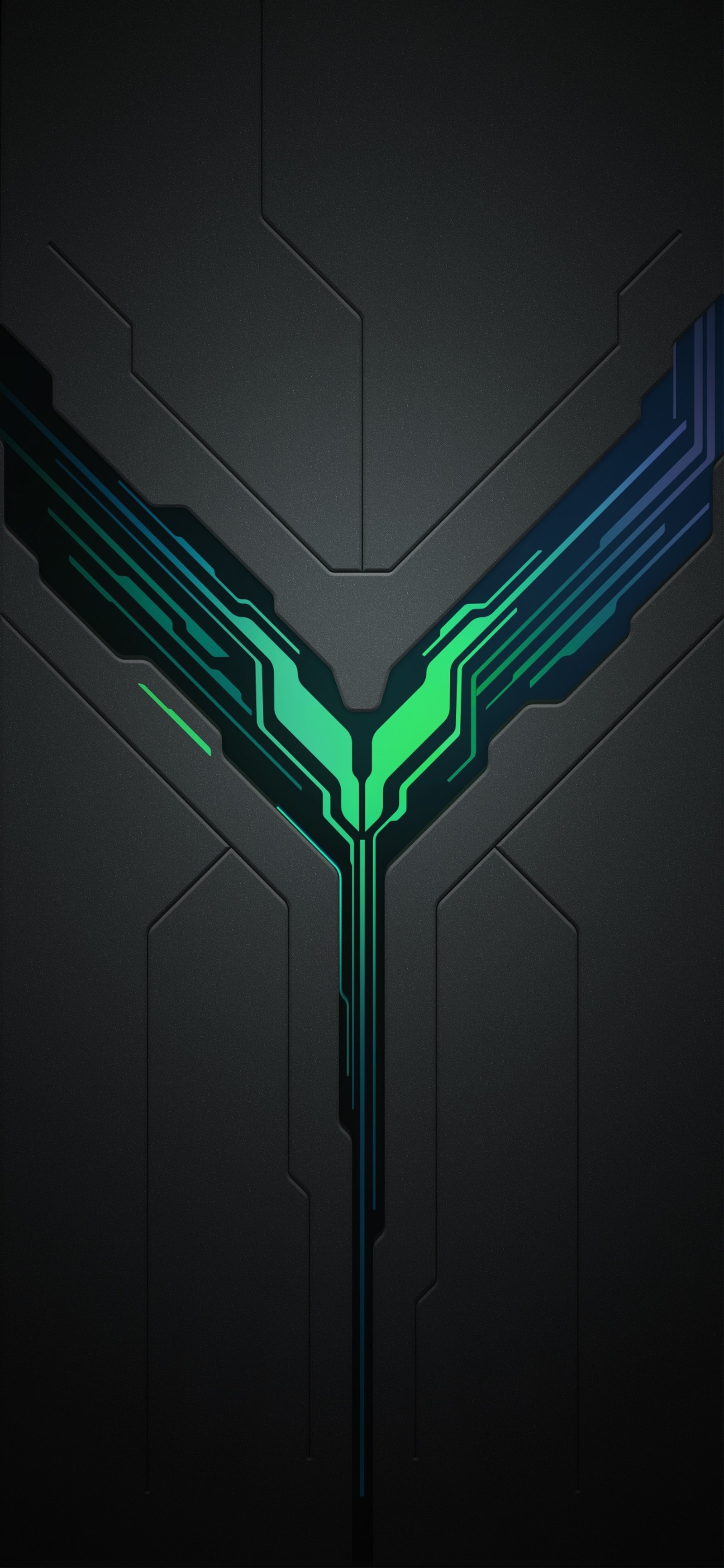 A close up of a green and black wallpaper with a green arrow (black shark 2, gaming, stock, xiaomi)