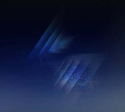 Gradiente azul abstracto con formas geométricas y sutiles destellos, inspirado en la pantalla Infinity del Samsung Galaxy S8.