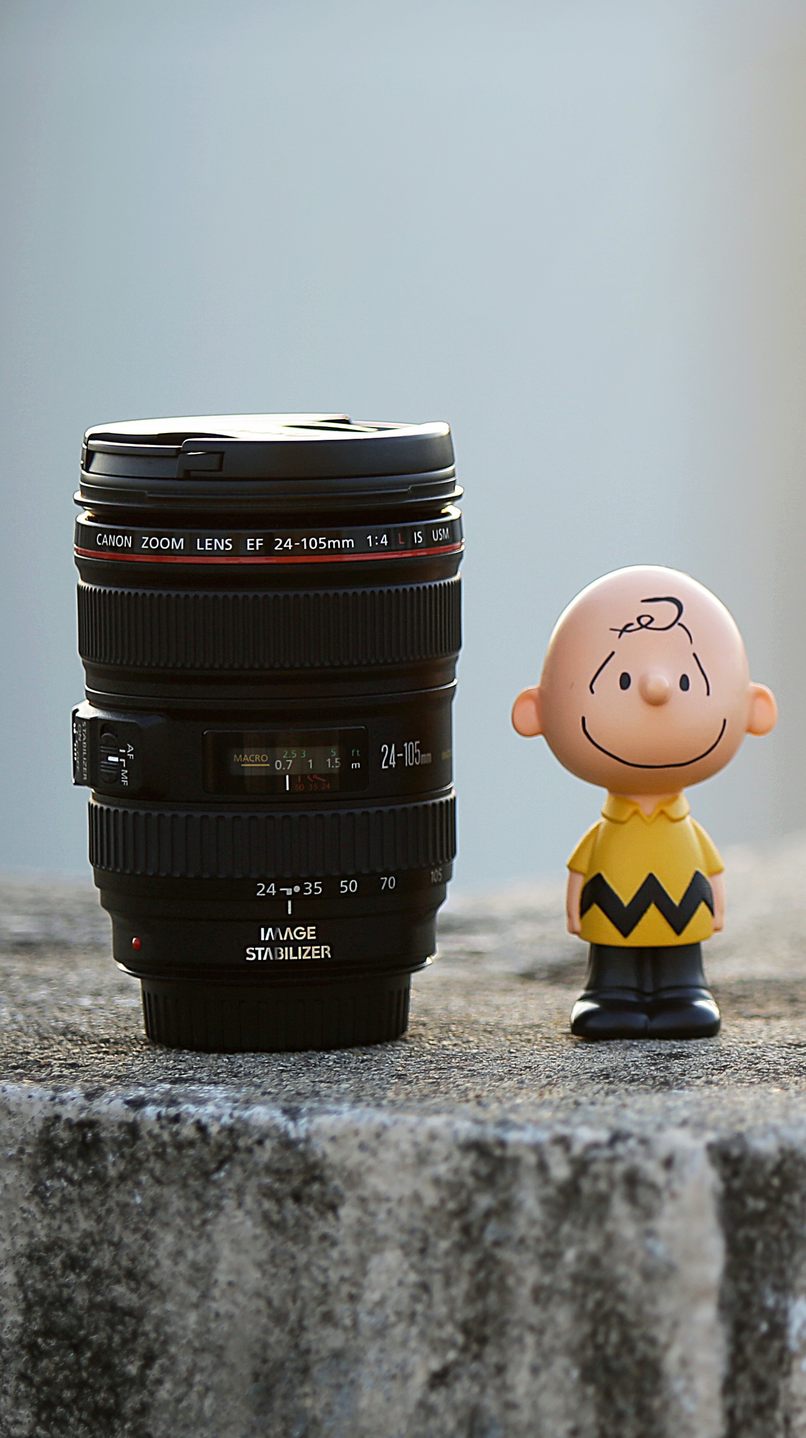 Игрушка арафед мужчины с камерой на камне. (камера, канон, canon, charliebrown, фотография)