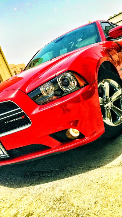 carro, carregador, dodge, músculo, vermelho