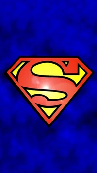 Iconic Superhero Logo on a Blue Background