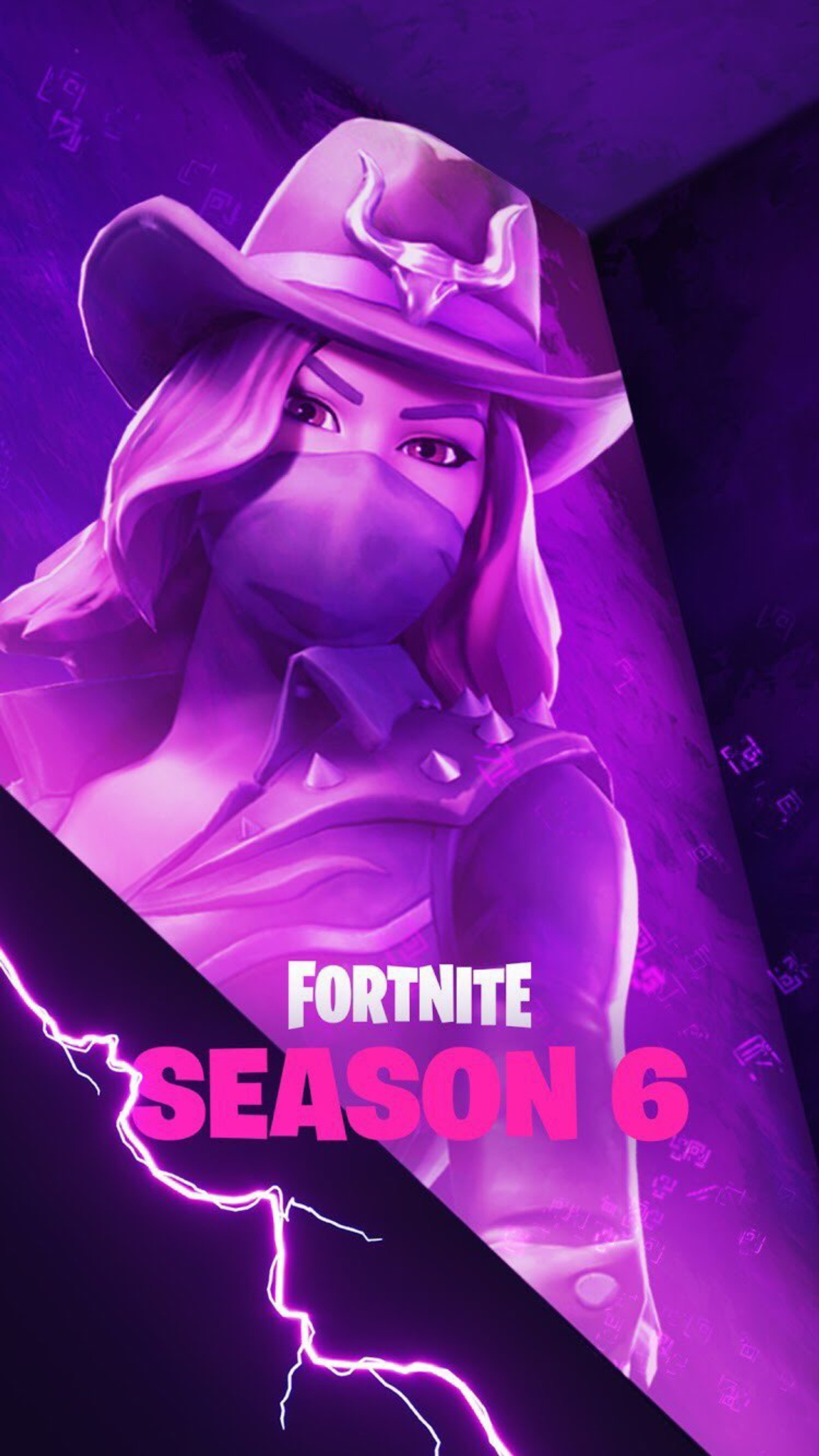 Baixar papel de parede fortnite, roxo, legal, vaqueira, temporada 6