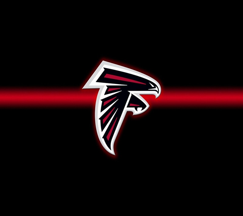 Крупный план красно-черного логотипа atlanta falcons (atlanta falcons, nfl)