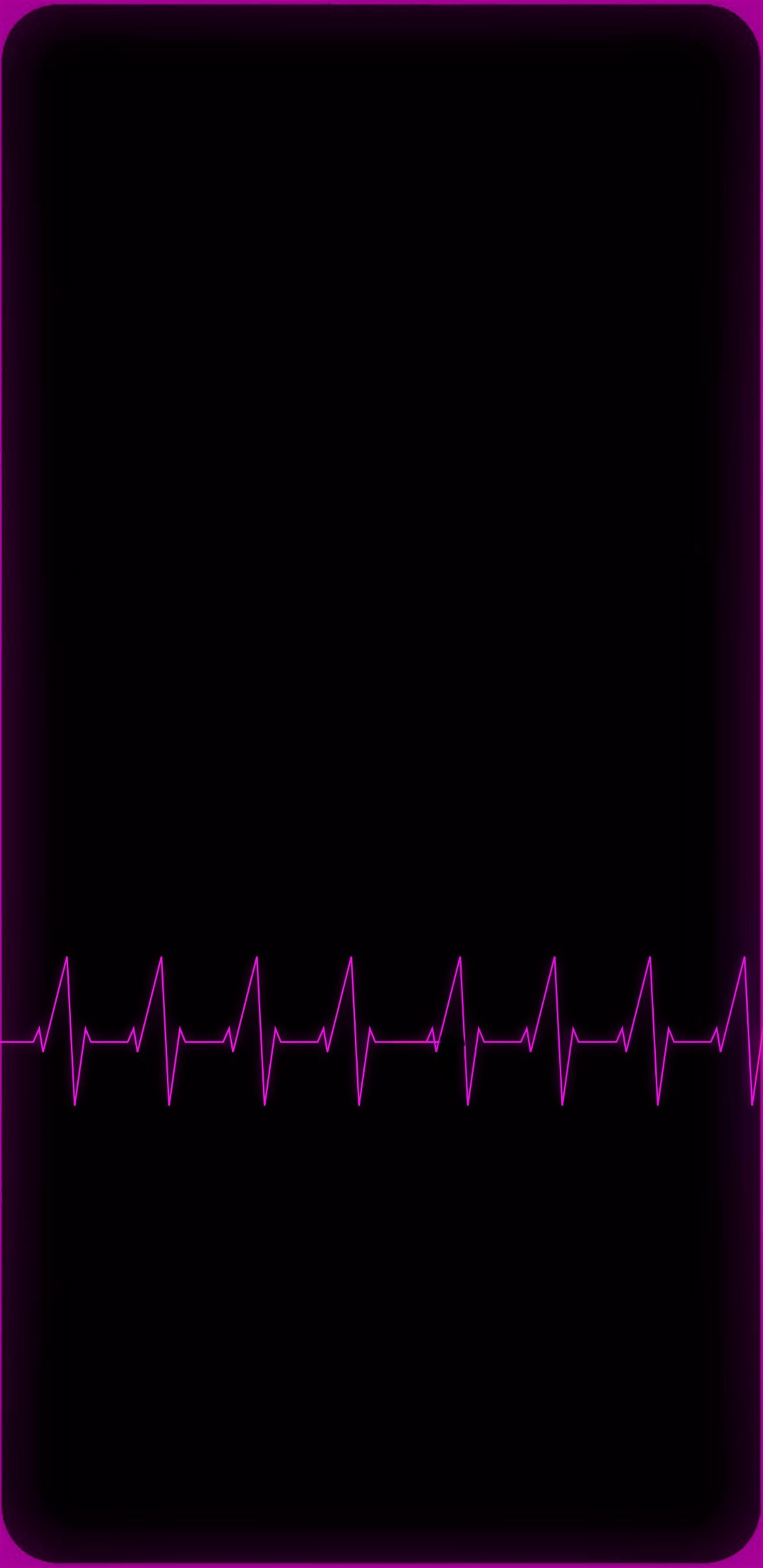 A close up of a purple frame with a line of sound (best, black, cool, edge, heartbeat)