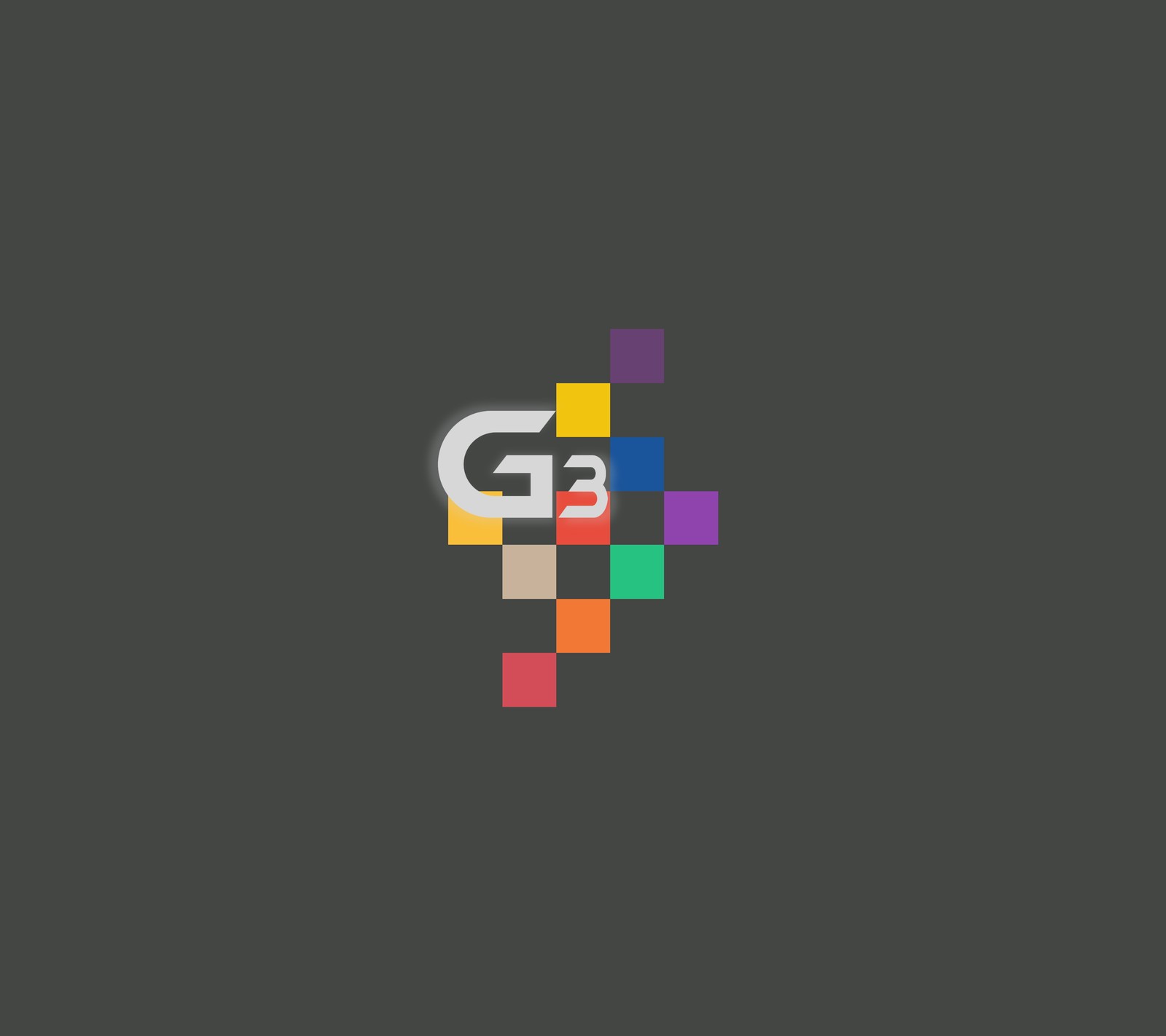 A close up of a colorful logo on a black background (g3, lg)