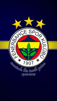 Logo del Club Deportivo Fenerbahçe con tres estrellas y texto conmemorativo