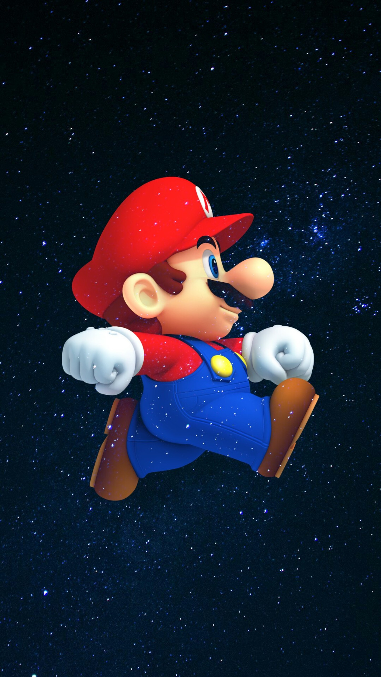 Nintendo super mario correndo entre as estrelas no céu (azul, estrelas, mario, vermelho, super)