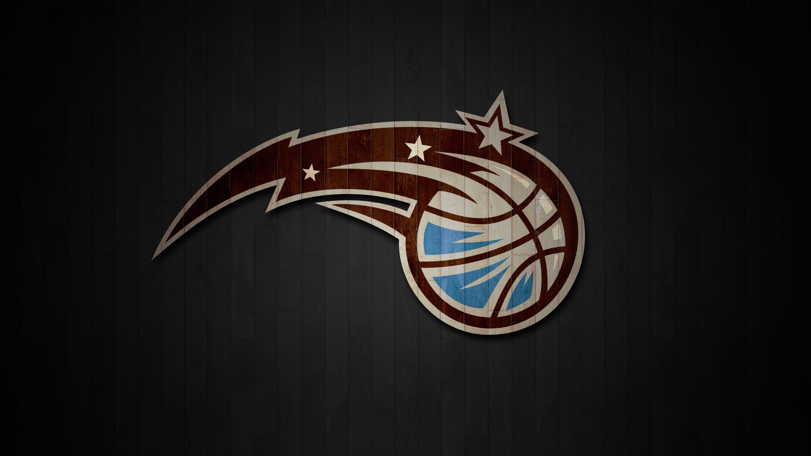 A close up of a basketball ball with a wooden background (orlando magic, minimalist, dark background, basketball team, nba)