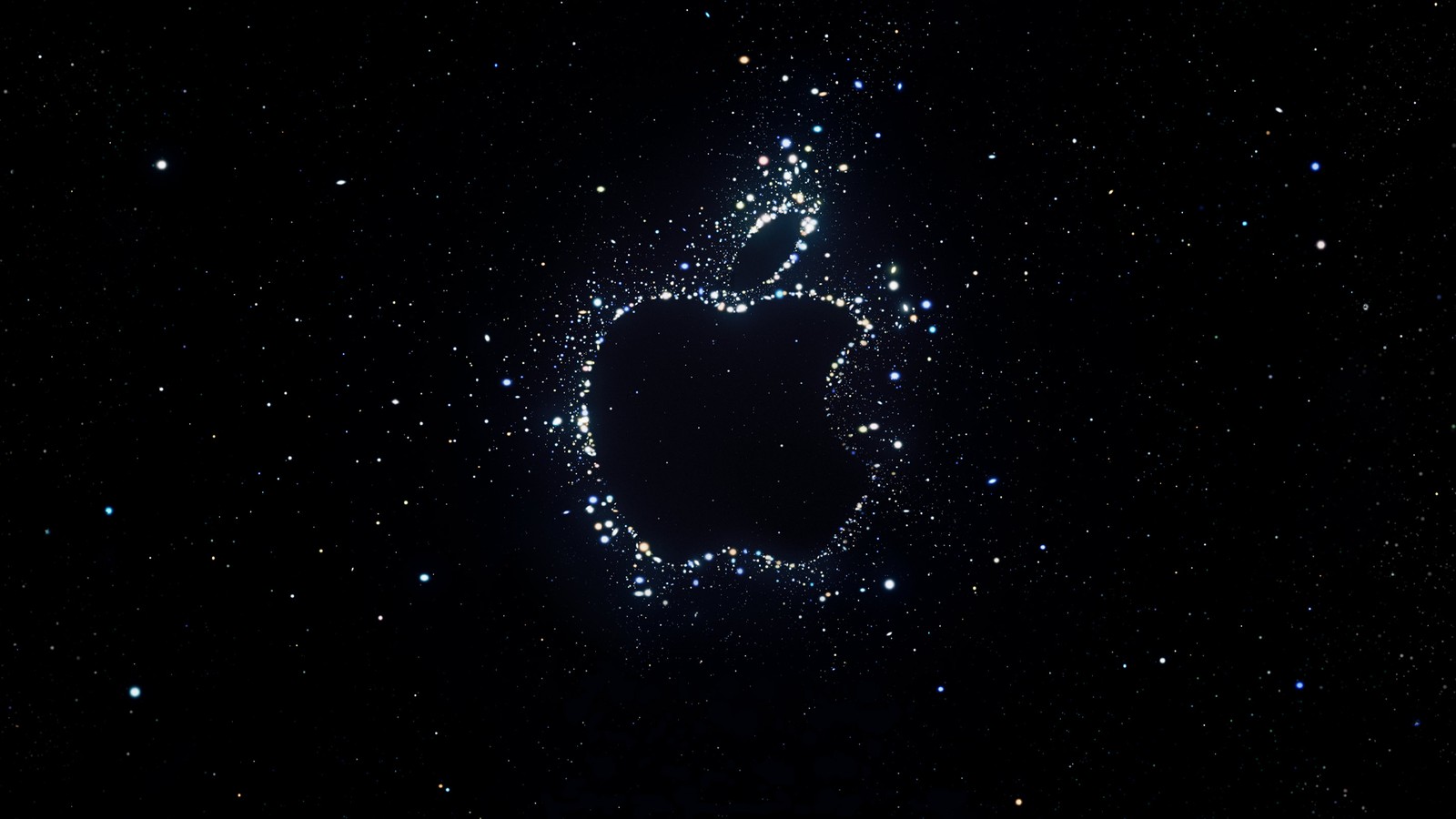 Logotipo da maçã nas estrelas (atmosfera, apple watch, maçãs, ios, apple store)