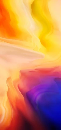 Vibrant Abstract Landscape: A Dance of Flame and Light