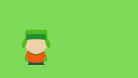 Arte minimalista de Kyle Broflovski em fundo verde