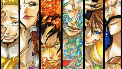 Heróis e vilões icônicos de One Piece: Um colagem de piratas lendários