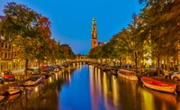 canales de ámsterdam, canal, vía fluvial, cuerpo de agua, reflexión