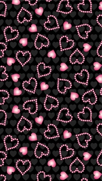 Symmetrical Heart Pattern in Black and Magenta