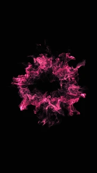 Arte fractal em magenta e rosa contra um fundo escuro