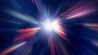 Electric Blue Light Burst in a Motion Blur Space Atmosphere