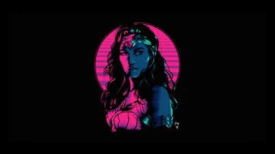 Diana Prince: A Bold Icon in Neon Glow from Wonder Woman 1984