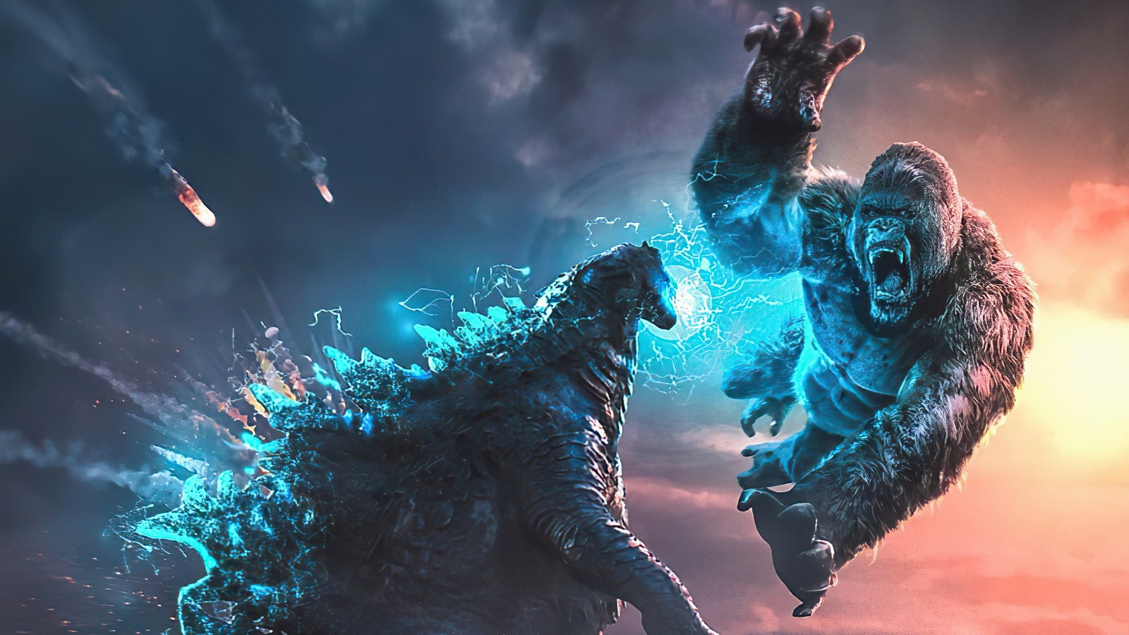 Baixar papel de parede godzilla vs kong, 2021, filme, kong, luta