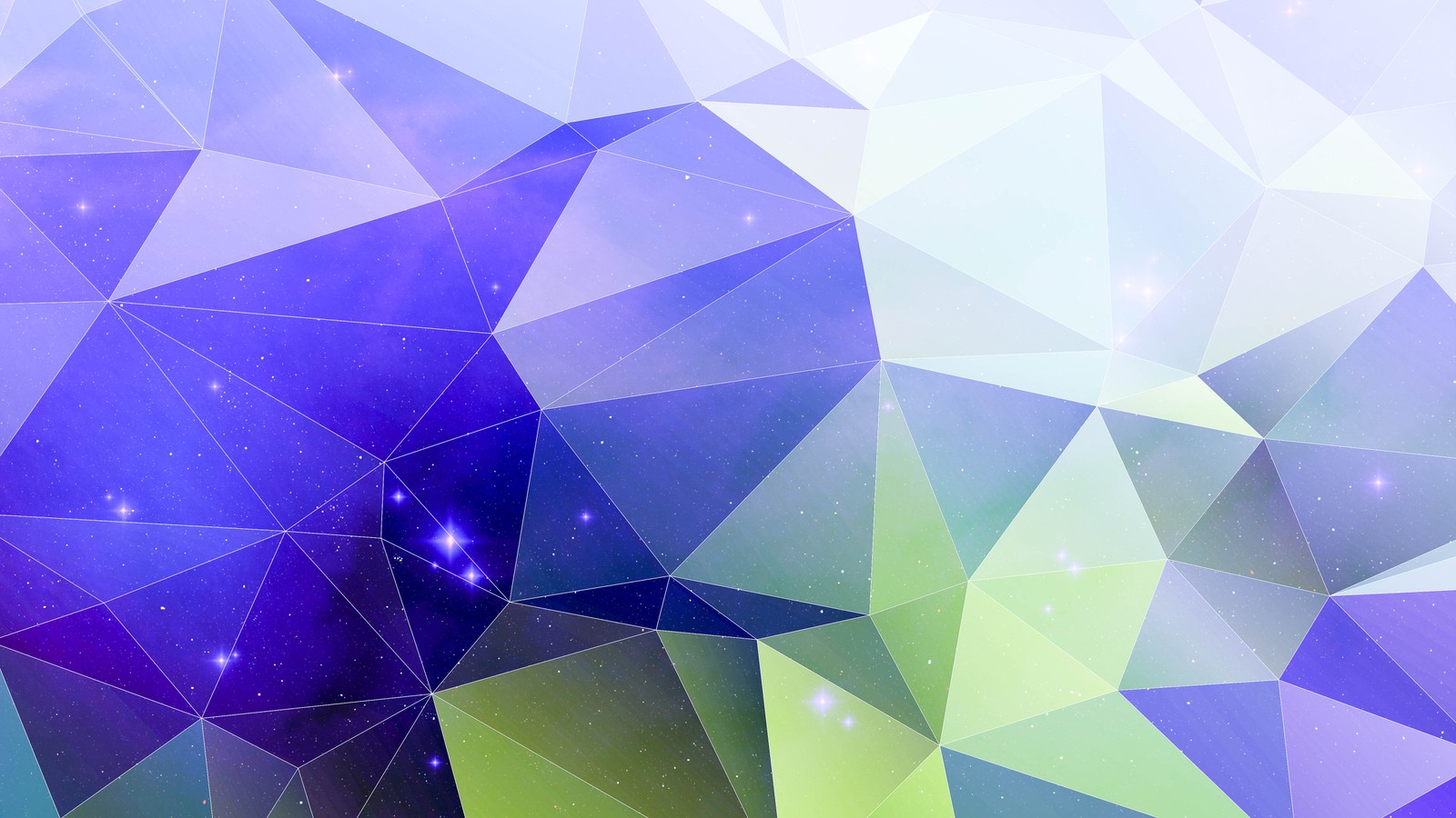 A close up of a purple and green abstract background with stars (pattern, symmetry, purple, violet, triangle)