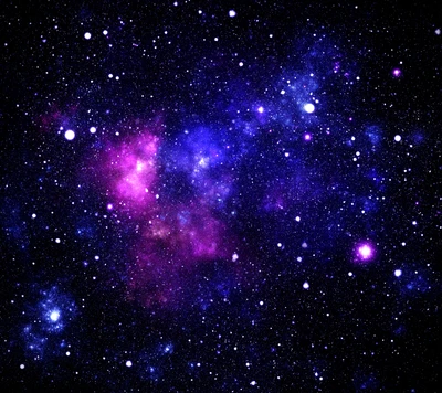 galáxia, roxo, espaço, estrelas