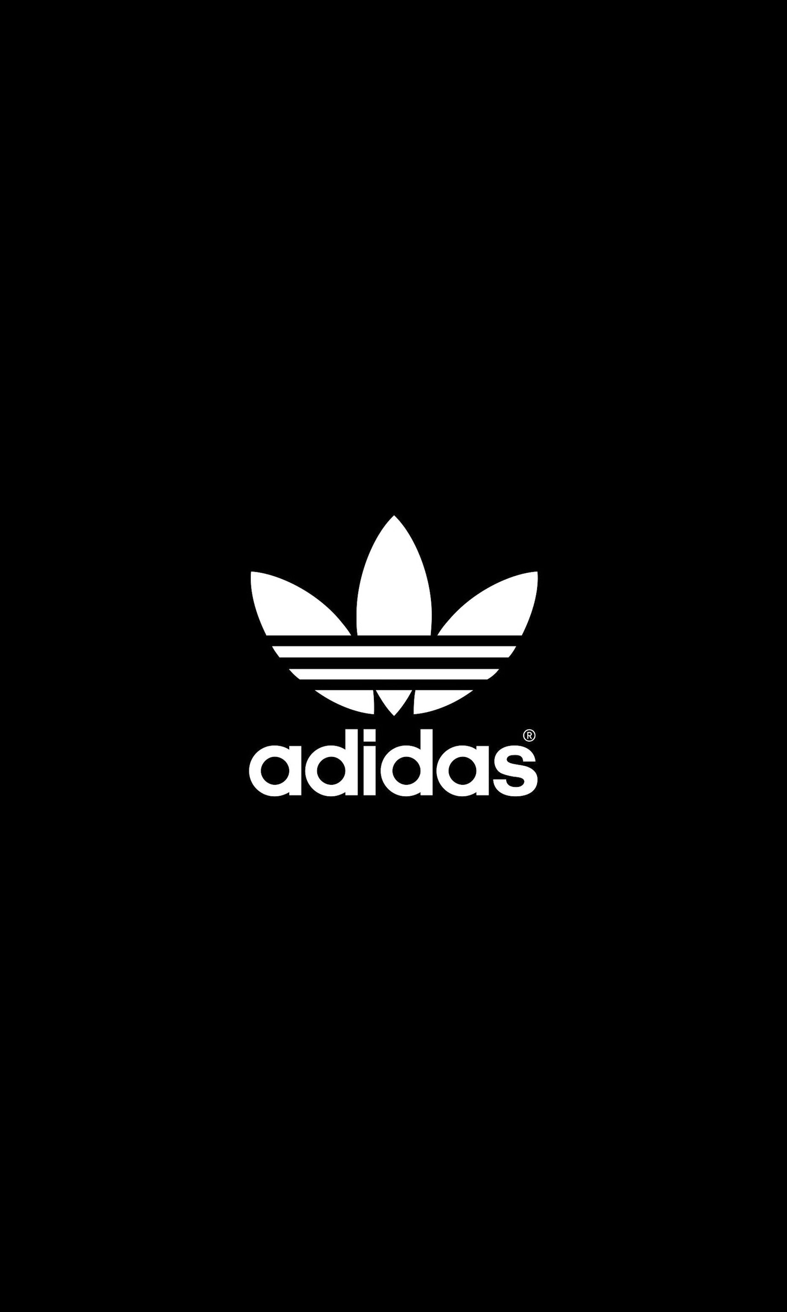 Logo de adidas sobre un fondo negro (negro, blanco)