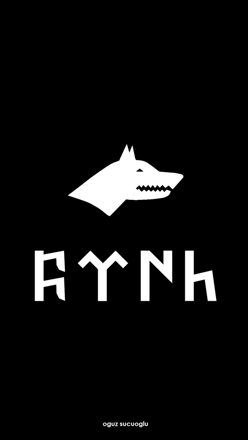 Черно-белая фотография собаки со словом rynh (гоктурк, gokturk, курт, kurt, турок)