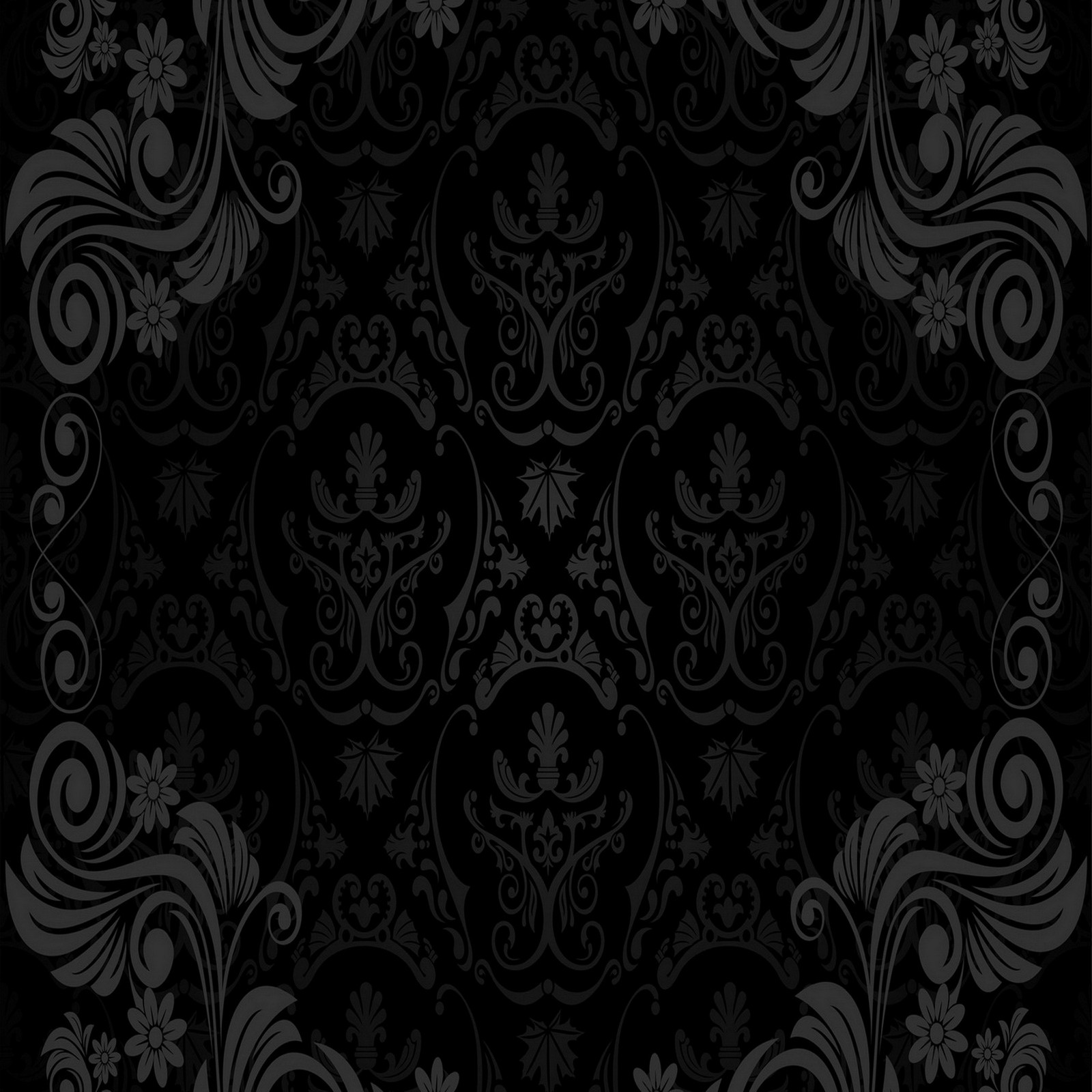 Fundo floral em preto e branco com redemoinhos e flores (abstrato, floral preto, design de arte de padrões)