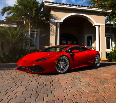 huracan, lambo, lamborghini, outdoor, red