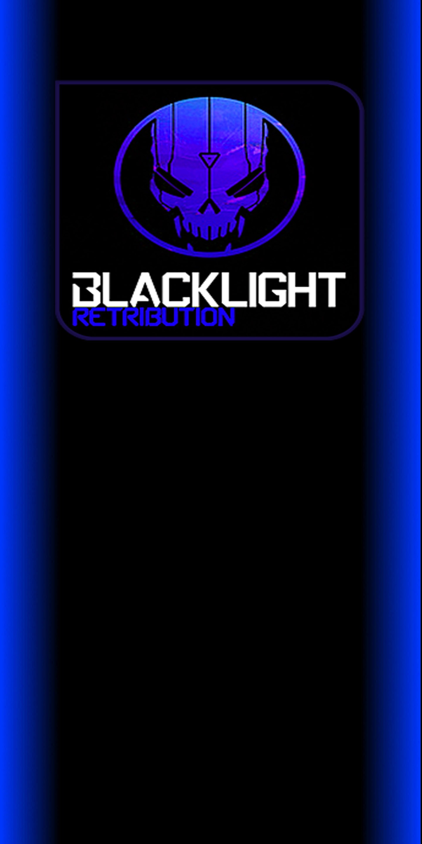 A close up of a cell phone with a blacklight logo on it (blr, edge, galaxy, game)