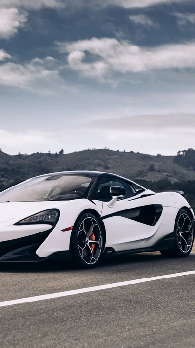 mclaren, 600lt, blanc, voiture, supersportive