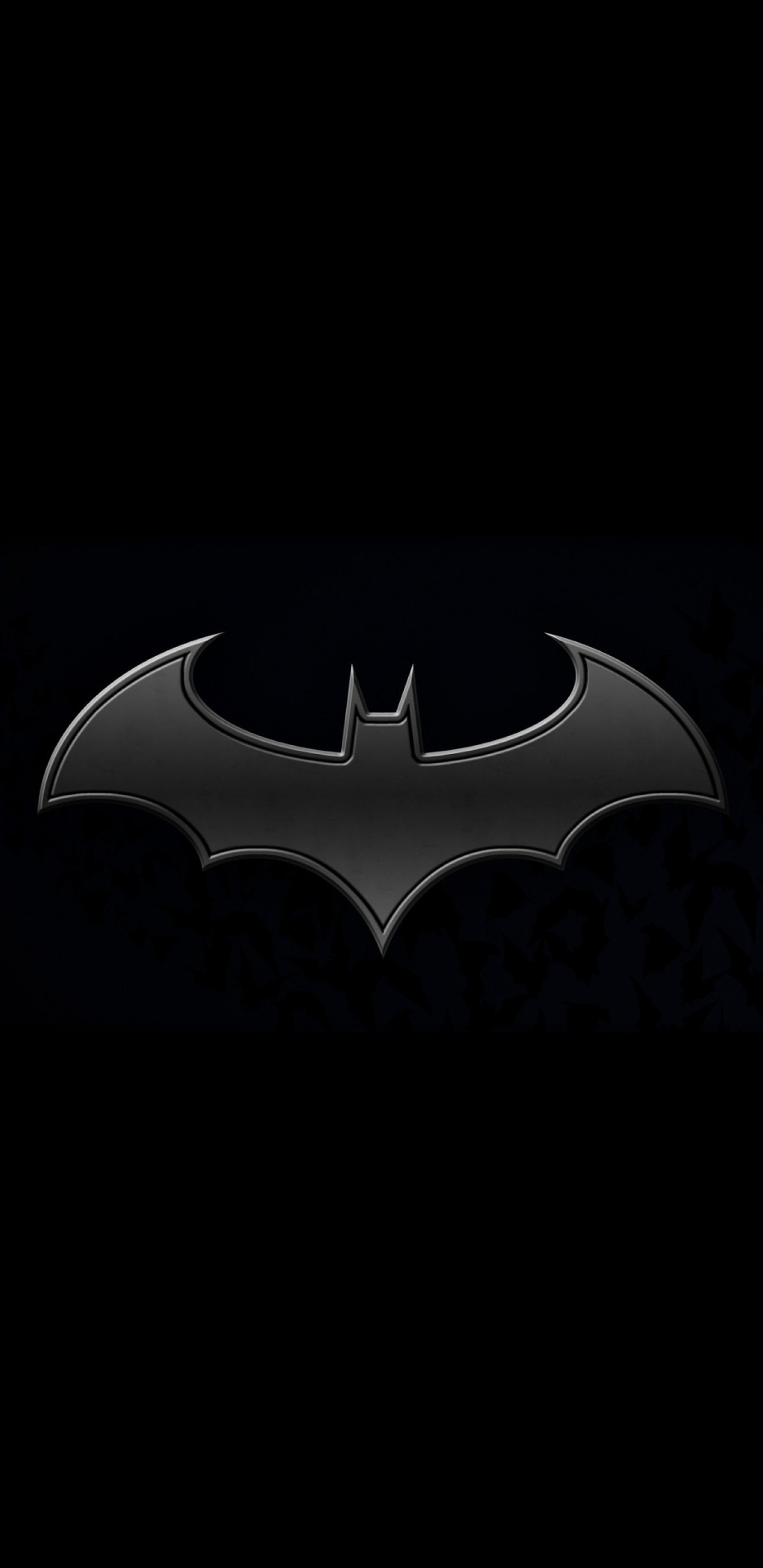 Batman logo on a black background (batman, black, symbol)