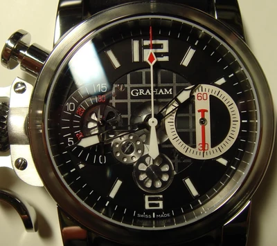 Stylish Graham Chronograph Watch with Intricate Mechanical Design