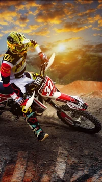 bike, motorcycle, sport, motorcross, sunset wallpaper