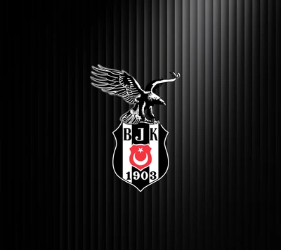 Besiktas JK Logo with Black Eagle on Textured Background