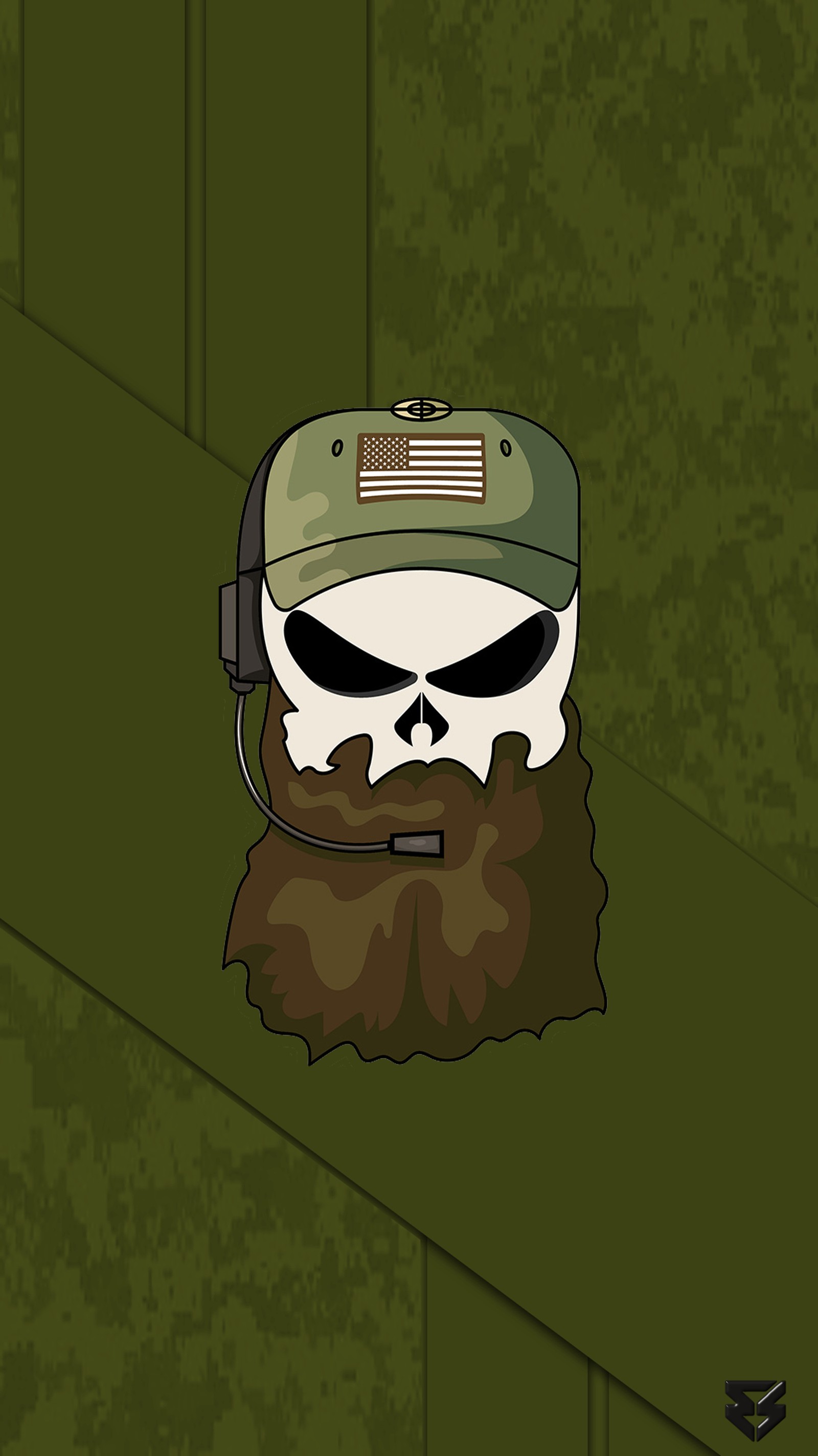 army, beard, camo, delta team, green beret Download Wallpaper