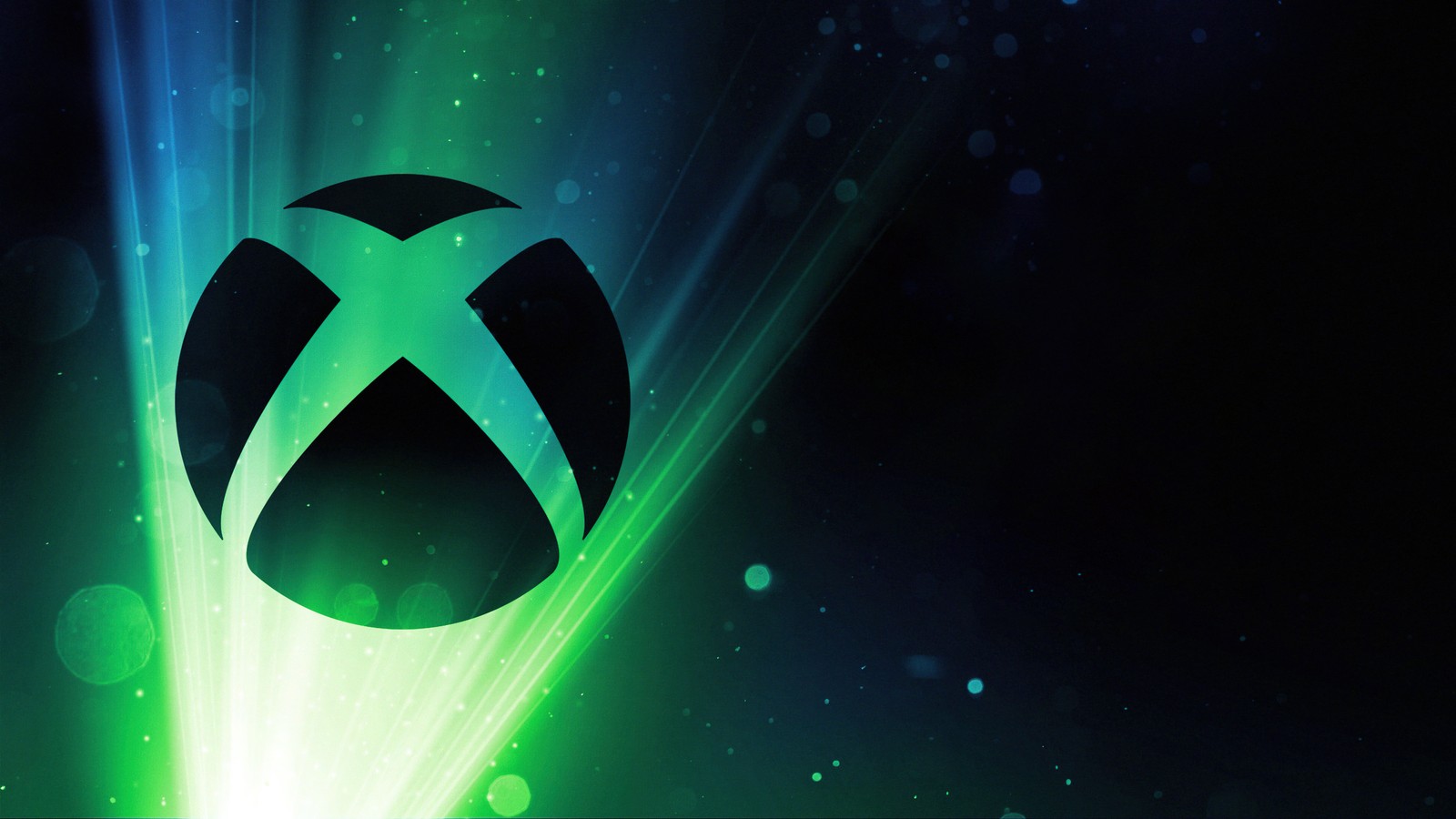 Um logotipo verde e preto da xbox em um fundo escuro (brilhante, logotipo do xbox, 5k, fundo verde, tecnologia)