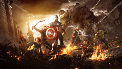 Avengers Assemble: Heroes Unite in a Desolate Battlefield