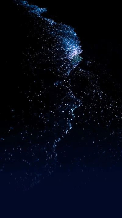 Abstract Night Reflection on Water with Blue Hues