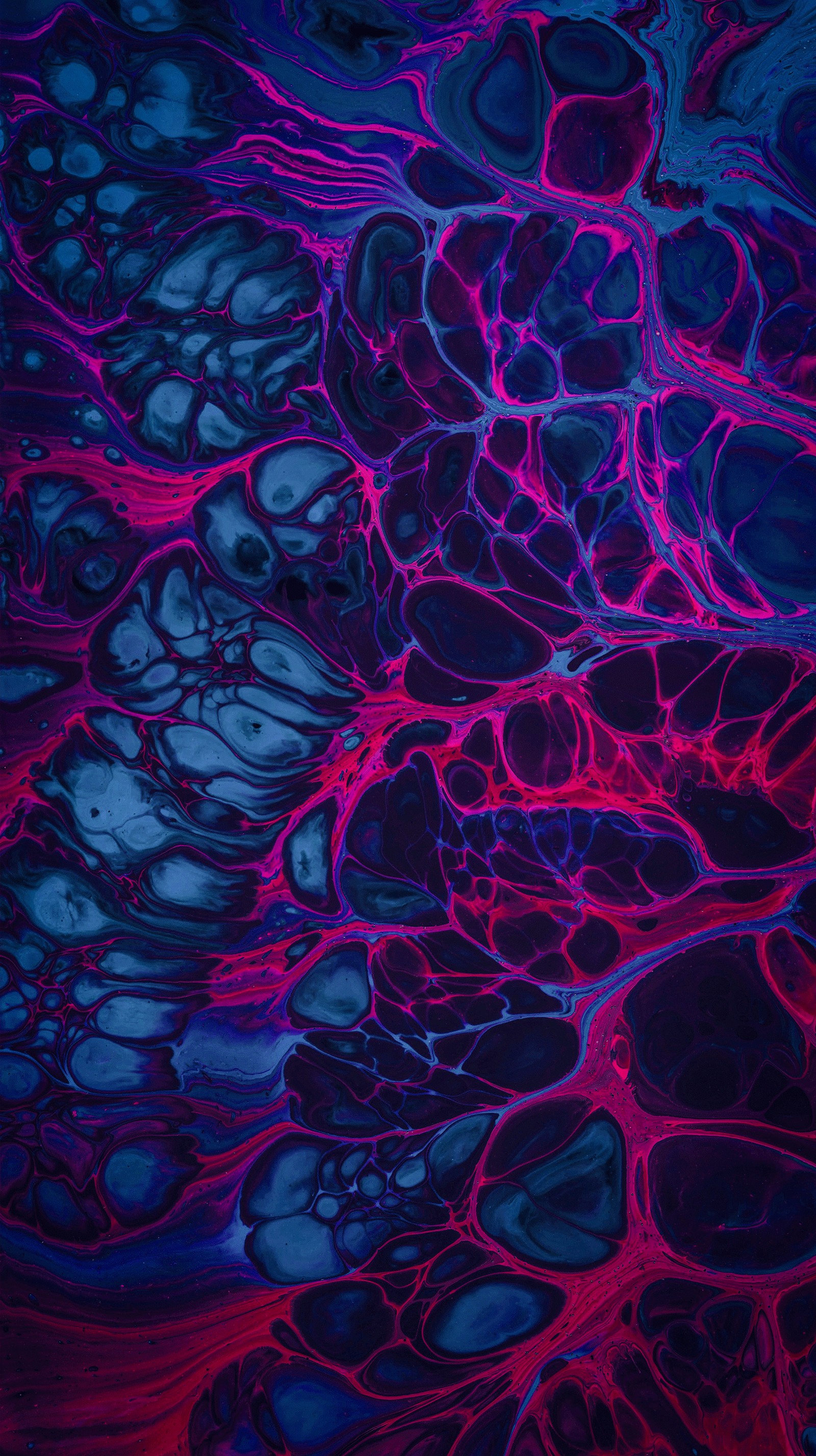 A close up of a painting of a purple and blue liquid (fractal art, visual arts, art, digital art, graphic design)