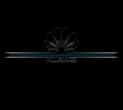 Huawei Logo with Strips on Black Background