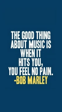 The Good Thing About Music Is When It Hits You, You Feel No Pain - Bob Marley