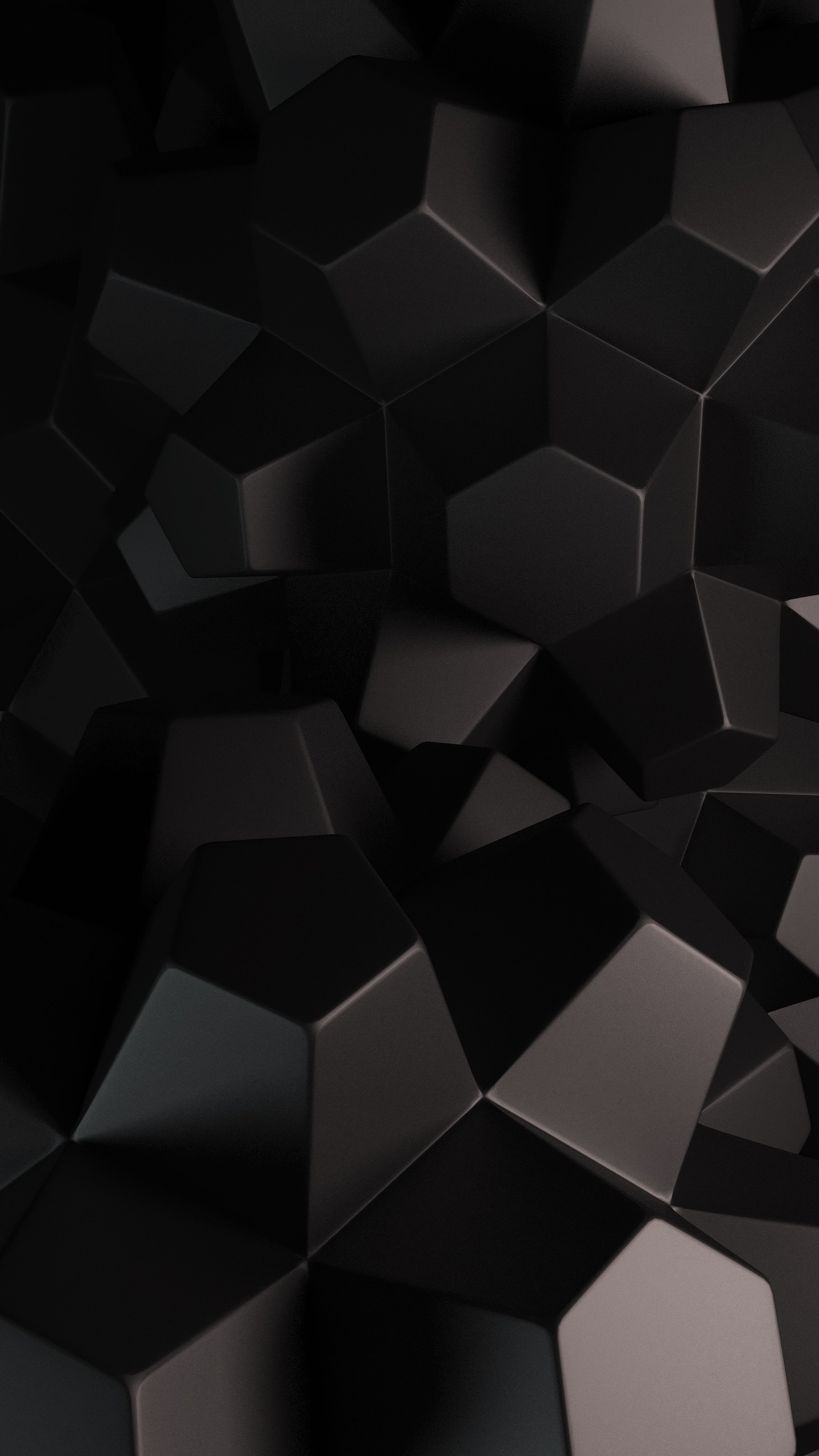 A close up of a bunch of black cubes in a room (5230, 5530, 5800, black, x7)