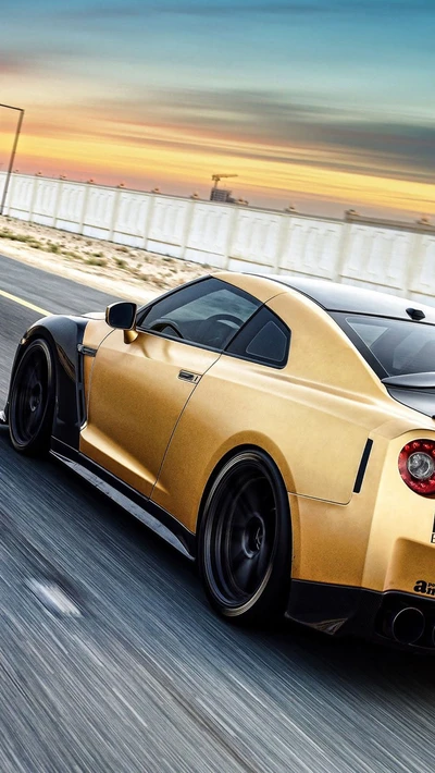 car, gold, gtr, nissan